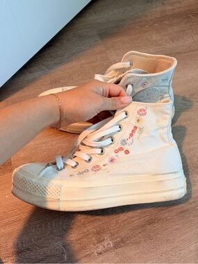 Flower high top platform converse